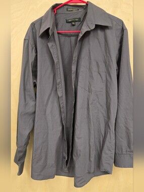 Men's Gray Long Sleeve Button Up Dress Shirt Size 16 1/2 34-35.